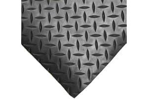 T & A UPHOLSTERY SUPPLIES LTD 5m x 1.5m | Checker Rubber Garage Flooring Matting | 16 Sizes to Choose from on This Listing | 3mm Thick Floor Mat | A Grade | 16ft 4" x 4ft 9" | 197" x 57 Inches | 500 x 150cm