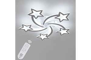 Toolight Plafoniera LED Soffitto Dimmerabile 50W 6200LM, Lampadario Cameretta Bambino con Telecomando 3000K-6500K, Moderna Plafoniera Bambini Cameretta Acrilico per Camera da Letto Cucina 65cm