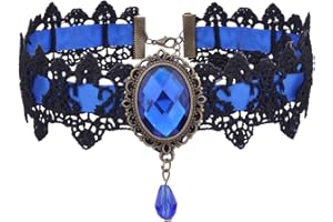 Yifnny Dentelle Ras Du Cou, Vintage Noir Dentelle Ras Du Cou Collier Lolita Ras Du Cou Gothique Vampire Ras Du Cou pour La Fête Halloween Costume Bijoux Collier Ras Du Cou pour Femmes