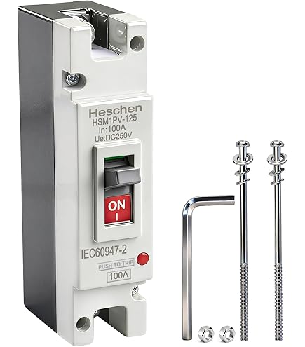 Heschen DC-stroomonderbreker MCCB, HSM3DC-250, 2-polig, DC1500V 160A, fotovoltaïsche stroomschakelaar, voor PV-zonnepaneel, netsysteem
