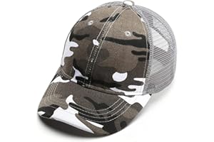 ANICEMOON Kids Camo Baseball Cap Mesh Sun Hat Cotton Snapback Trucker Cap UV Protection Visor Headwear Quick Dry Breathable Outdoor Sports Hat Cap Cycling Football Travel Beach Tennis Boys 5-12 Years Old