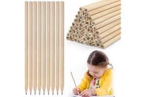 HAOMEEDUO 60 PCS Crayon de Bois HB Naturel pour Écrire, Esquisser, Dessin et Art - Crayon à Papier Graphite Noir Rond