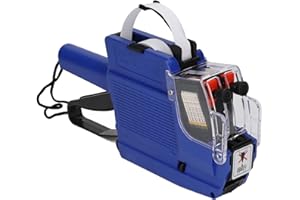 Buachois Price Tag Gun, 10 Digits 2 Lines Labeller Marker Attacher Tool, Price Label Maker Pricing Gun for Office, Retail Shop, Grocery Store, Organization Marking(Blue)