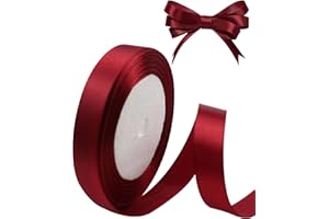 YUDANSI 1PC Deko Band Für Geschenkverpackung, 1.5cm x 23 meters Breit Geschenkband, Weinrot Schleifenband Für Weihnachten Hochzeit Taufe Geburtstag Neujahr, Geschenkbänder Für Heimwerkerkunst Handwerk