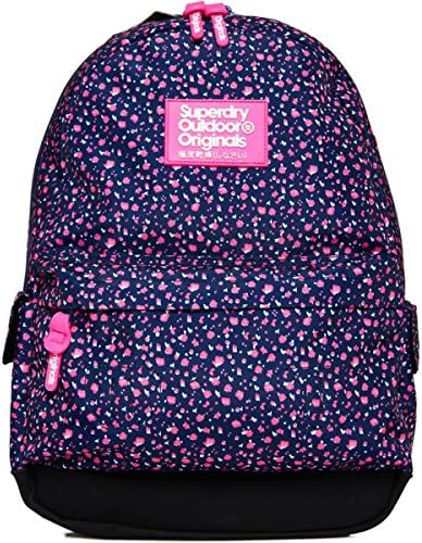 Superdry Print Edition Montana Backpack Bag Fluro Ditsy Purple
