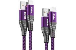 PLOIWUE Cavo USB C da 1 m + 2 m, cavo di ricarica USB tipo C intrecciato in nylon per controller PS5, controller PS5 DualSense Xbox Series X/S, Sony, Samsung Galaxy S20 S21, Nintendo Switch (viola)