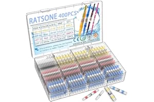 TOPEV 400PCS Solder Seal Wire Connectors,Heat Shrink Connectors,Waterproof Solder Seal Heat Shrink Wire Terminal Connectors Kit,Electric Connectors for Automotive Marine Boat Truck Trailer