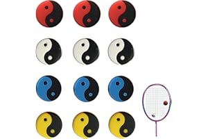 OHYER 12 Pezzi Ammortizzatori da Tennis Ammortizzatore Racchetta Antivibrazioni Tennis Smorzatore di Vibrazioni per Riduce Le Vibrazioni della Racchette da Tennis e da Squash (4 Colori)
