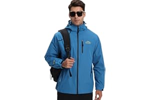 HVECZIXP Uomo Giacca Impermeabile con Cappuccio Rimovibile, Giacca Antipioggia Leggera Cappotto Antivento da Esterno per Escursioni e Viaggi Alpinismo