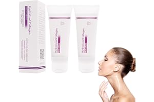 Crème Pour Le Cou Raffermissante Au Collagène, 2 pièces Crème pour le cou au Collagène Hydrolisé, Crème Raffermissante pour le cou, Améliore la Fermeté du cou et Ralentit le Vieillissement de la peau