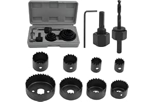 11 stycken hålsågs-set, 19 mm – 64 mm hålcirkelsåg hålborrset trä hålsågsset, burkborrsats för borrning av hål i trä, PVC-pla