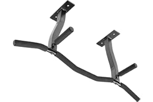 Ultimate Body Press Ceiling Mount Pull Up Bar with Reversible Risers for 16 and 24 Inch Joists with Optimum Grip Spacing