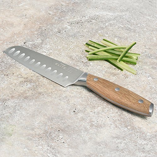 ProCook Elite Oak X70 Santoku mit dreifach vernietetem Griff aus Eichenholz, 13 cm - 2