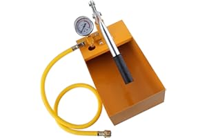 GIVIHGETI 1/2 Zoll Abdrückpumpe Prüfpumpe Befüllpumpe, 25bar, 5 Liter Manuelle Druckprüfpumpe, Heizleckdruckprüfpumpe, Hydraulikdruckprüfpumpe 2,5MPa Wasserdruckprüfer für Heizung Und Solar, Gelb