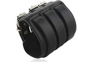 EVER FAITH® 3 Couches Sangle Cuir Véritable Homme Bracelet Unisex Femme ou Homme Couple Noir N03746-1