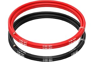 MMOBIEL 14 AWG Elektrisk Silikonkabel - 14 Gauge (2,08 mm²) Förtennad Kopparkabel - 2 Separata Kabeln Röd & Svart Varje 1,5 m
