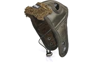Leconpet Dog Aviator Hat, Dog Winter Pilot Hat with Ear Flaps for Cold Weather (Small, Brown)