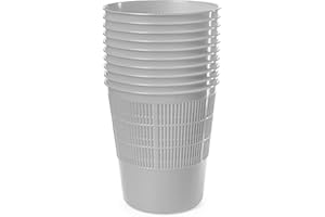 Everest Adv 10 Cestini Gettacarte e Spazzatura in Polipropilene Traforato, capacità 17 Litri | Confezione Business | Grigio