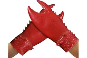 molezu 13.7 x 6,3 Zoll Latex Krabben Krallen Handschuhe, Hummer Requisiten, neuartige Requisiten, Tier Rollenspiel Halloween Requisiten