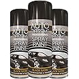 Classic Signature - 3 x Auto Extreme Black Satin Spray Paint 400ml Professional Quality, Perfect Finish for Cars, Bikes,Vans, Metal, Wood