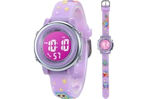 Mamiddle Kinderuhr Digital für Jungen Mädchen 3ATM Wasserdicht Kinder Armbanduhr mit Wecker Datum Stoppuhr Kinder Uhr für 3-10 Jahre