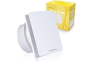 FanGoFast Ventilador de Baño | 100mm | 12W | Blanco | Extractor Baño Silencioso con válvula Anti retorno | para Cocina Baño Invernadero Garaje