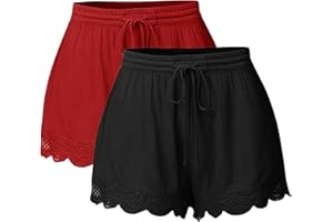 JJPAR Short de Sport Femme 2PCs Grande Taille Pas Cher Sexy Chic Casual Yoga Pantalons De Sport Dentelle Tie Shorts Leggings Pantalons Fitness Jogging Gym Yoga Bas de Pyjama d'intérieur Ample S-5XL