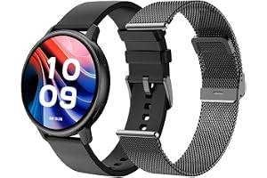 SPC Smartwatch Smartee Duo Classic svart smart klocka med utbytbar metallrem, 1,43-tums AMOLED-skärm, Bluetooth-samtal, 8 dag