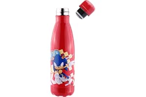 CORIEX Sonic Water Bottle - Sonic The Hedgehog butelka termiczna dla dzieci | butelka na wodę | butelka na wodę ok. 500 ml (czerwona)
