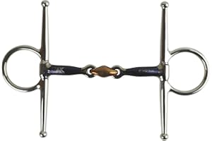 AK RIDING SPORTS AK Full Cheek Horse Riding Bit with Cooper Lozenge with Sweat Iron Mouthpiece AKRS-2614 (5.75'', Blue-Silver)