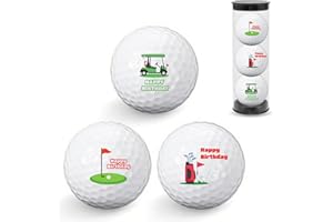 MOAZIFI 3 Happy Birthday Golfbälle Geschenke Golfbälle lustige Golfbälle Geburtstag für Golfspieler Eine Einheit in Standardgröße Geburtstagsgeschenk für Golf