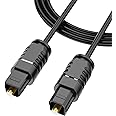 Tobo Optical Audio Cable,Fiber Optic Cable Ultra-Thin Cord,Spdif Toslink Optical Cable Compatible With Tv Sound Bar Home Theater Ps4 Xbox Samsung Vizio Bose[2 Mtr]-Td-674Oc(1.5-Meter Pack Of 2),Black