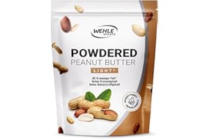 ‎WEHLE SPORTS Erdnussbutter light Pulver 450g - Powdered Peanut Butter 85% weniger Fett, ohne Zucker I Peanut Creme mit leckerem Geschmack, Wehle Sports - Verpackung kann variieren