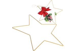 WINOMO Corona a forma di stella, in metallo, per Natale, Capodanno, San Valentino, decorazione 30 cm x 4 mm