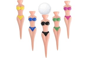 DEARBAG Divertidos tees de golf para mujer y niña, 76 mm, de plástico, para golf, para casa, bikini, tees de golf, para entrenamiento de golf, accesorios de golf (5 unidades)