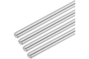 sourcing map 304 Stainless Steel Round Rods, 6.0mm x 350mm Solid Shaft Rods for DIY Craft Model Car Helicopter Airplane, Pack of 4