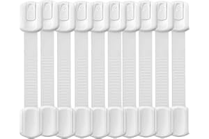 ERTZINLA 10pcs Child Safety Cupboards Straps Locks for Cabinets Drawers Toilet Fridge Baby Proof Cabinets, Easy Installation, No Drilling Required