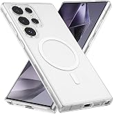 GGM GİYİM &amp; AKSESUAR Samsung Galaxy S22 Ultra i&ccedil;in Magsafe ile Uyumlu Arka Kısmı Şeffaf Kenarları Silikon Yapılı G&uuml;&ccedil;lendirilm