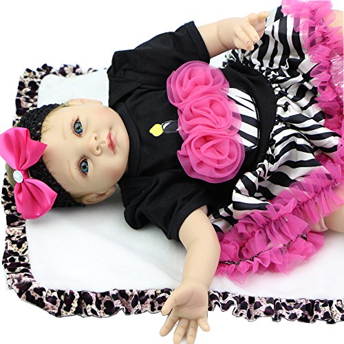 22 Inch Newborn Baby Girl Soft Silicone Reborn Lifesize Baby Princess Toy Lifelike Doll Birthday Gift