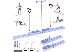 OFC LENW Pilates Reformer Set Multifunctional Pilates Machine with Automatic Rebound Ab Roller, Tension Rope, Pilates Reformer Board at Home Fitness Equipment for Women Men Core Training Full Body Workout