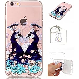 Hülle iPhone 6 (4,7 Zoll) Hülle,TPU Case Schutzhülle Silikon Case,Niedliche Cartoon Malerei Durchsichtige TPU Bumper Handy Tasche Case Cover Etui für Apple iPhone 6 (4,7 Zoll) + Schlüsselanhänger (A)