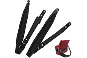 Mikrokos Akkordeon Gurte, Verstellbar PU Leder Akkordeon Schultergurte Schulterriemen Verschleißfeste Schultergurte Akkordeonriemen für Meisten Akkordeons mit 16-120 Bässen (Schwarz)