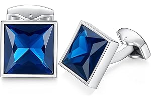 HONEY BEAR Boutons de manchette avec carré en cristal de Swarovski pour le cadeau affaires de mariage de chemise hommes