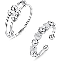Anillo Giratorio De Plata De Ley 925 Con Piedras Preciosas De ópalo, Anillo Para La Ansiedad, Anillo Antiestrés, Anillo Antiestrés, Plata De Ley, Ópalo