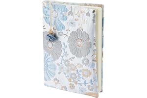 SUPERFINDINGS Blue Flower Book Cover A5 Paperback Book Protector Fabric Book Sleeve Cover Hand Book Cover Protector with Flower Pattern for Notebook Record Book Protective