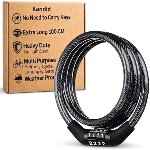 Link Heavy Duty Steel Cable Lock – 50cm Length, 7mm Thickness, Key