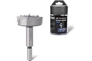 HAIMAYEE Mèche Forstner 50mm Foret à Ailettes Plates,Foret à Bois Multi-Dents en Alliage de Qualité Supérieure avec Queue Ronde Pour Perçage Dans le Bois,Plastique,Contreplaqué