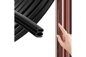 ZSREDHONG 6M Guarnizioni per Porta, Autoadesivo Impermeabile Nastro, Porte e Finestre in TPE Gomma Sigillante per le Fessure 12mm * 12mm Nero