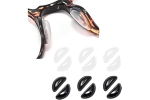 RYMAUP® 6 pares de almohadillas nasales de 3,5 mm de grosor, autoadhesivas, antideslizantes, con airbag para gafas de sol, gafas de lectura (blanco y negro)