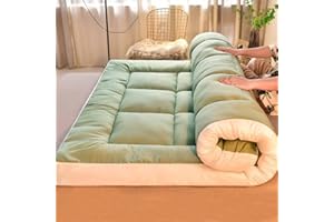HUMAJORY Japanese Floor Mattress Extra Thick Futon Floor Mattress Futon Mattress Foldable Floor Bed Camping Mattress Futon Tatami Mat Traditional Sleeping Mat(Green,120x200cm)